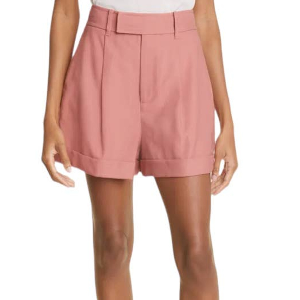 Ted Baker shorts Kelsyas pleated tailored cuffed pink size 1 (US 4)